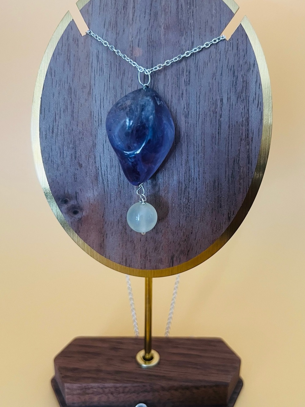 Large Carved amethyst pendant  set in silver plus matching necklace